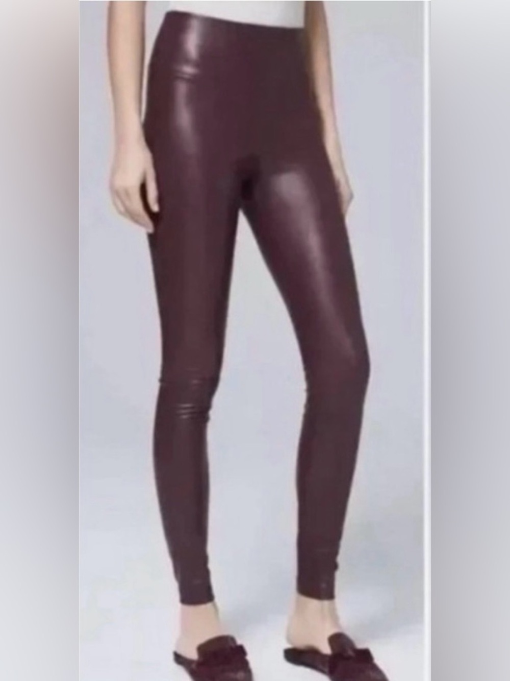 White House‎ Black Market Runway Faux leather Legging Womens 12S Cabernet NWOT